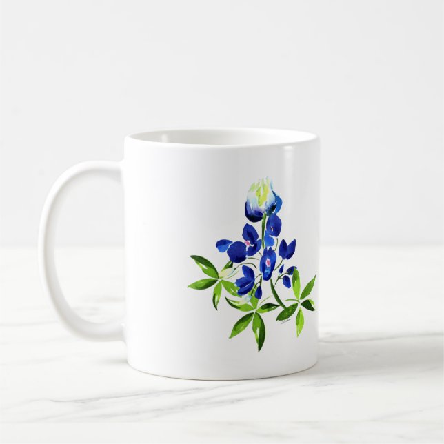 Watercolor Bluebonnet Mug (Left)