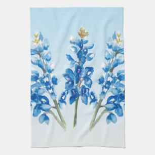 Watercolor Bluebonnets Kitchen Towel