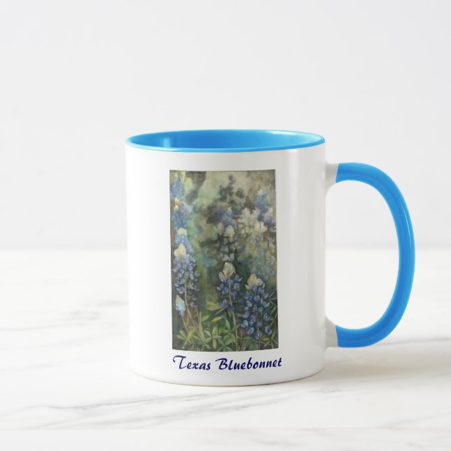 Watercolor Bluebonnets Mug (Right)