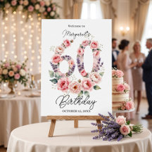 Watercolor Blush Floral 60th Birthday Welcome