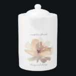Watercolor Blush Floral Petals Monet Teapot<br><div class="desc">Beautiful blush watercolor wash design features delicate peony petals,  and the classic poem by Claude Monet: "I Must Have Flowers,  Always,  and Always".  Awesome gift idea for any special occasion.</div>