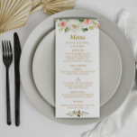 watercolor blush floral wedding menu<br><div class="desc">modern floral design. Elegant watercolor roses with pink blush colour. You can personalize the text and colours.</div>