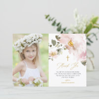 Watercolor Blush Flowers First Holy Communion
