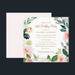 Watercolor Blush Gold Floral 16th Birthday Invite<br><div class="desc">More modern floral Birthday Invitations in the Little Bayleigh Store!</div>