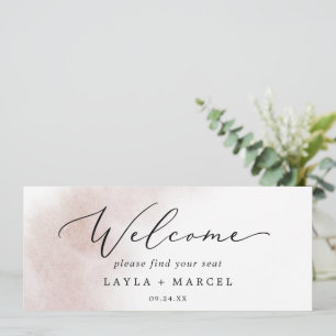 Watercolor Blush Hanging Seating Chart Header