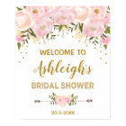 Watercolor Blush Peonies Bridal Shower Welcome