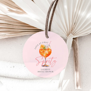 Watercolor Blush Pink Aperol Spritz Bridal Shower Favour Tags