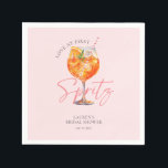 Watercolor Blush Pink Aperol Spritz Bridal Shower Napkin<br><div class="desc">Elevate your bridal shower with these elegant watercolor blush pink Aperol Spritz napkins. Perfectly blending sophistication and charm, these napkins feature a delightful Aperol Spritz design in soft blush pink tones, adding a touch of festive flair to your celebration. Crafted from high-quality, absorbent material, these napkins are both functional and...</div>