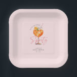 Watercolor Blush Pink Aperol Spritz Bridal Shower Paper Plate<br><div class="desc">Enhance your bridal shower with these charming watercolor blush pink Aperol Spritz paper plates. Perfect for adding a touch of elegance and fun to your celebration, these plates feature a delightful Aperol Spritz design in soft blush pink tones, creating a festive and sophisticated atmosphere. Crafted from high-quality, sturdy paper, these...</div>