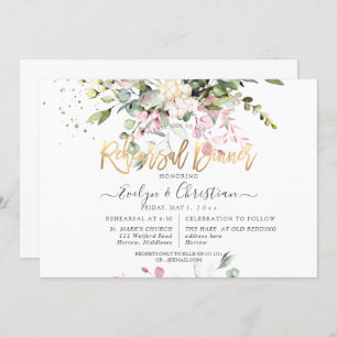 Watercolor Blush Pink Eucalyptus Rehearsal Dinner Invitation