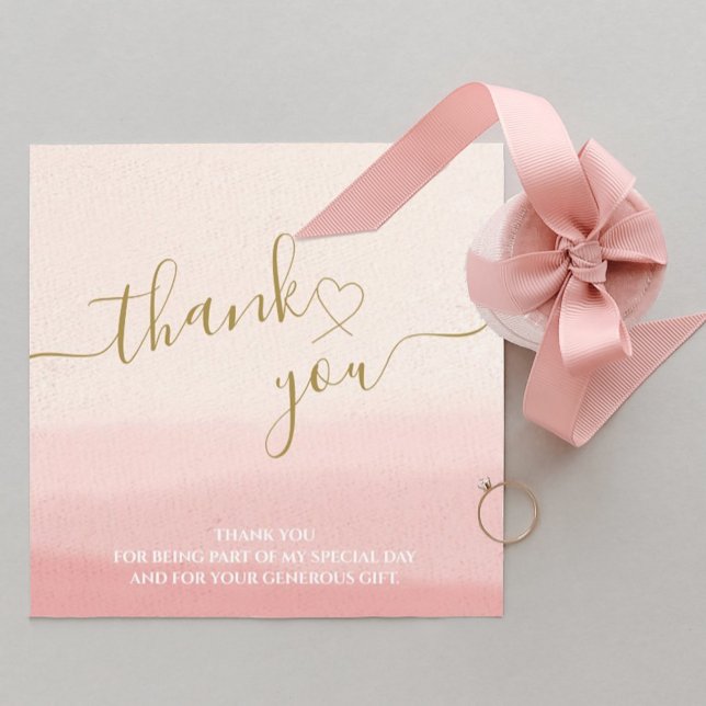 Watercolor Blush Pink Modern Minimalist Thank You (Creator Uploaded)
