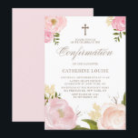 Watercolor Blush Pink Peony Floral Confirmation Invitation<br><div class="desc">Invite family and friends to your event with this customizable confirmation invitation. It features watercolor illustrations of roses,  peonies,  baby's breath,  greenery and twigs. Personalize this blush pink confirmation invitation by adding your own details. This peony confirmation invitation is perfect for girl confirmations and spring confirmations.</div>