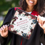 Watercolor Blush Red Blue Floral 2025 Graduation Cap Topper<br><div class="desc">Class of 2024 Watercolor Blush Red Blue Floral Graduation Hat. For further customization,  please use our design tool to modify this template.</div>