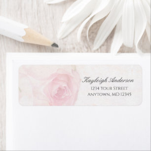Watercolor Blush Rose Return Address