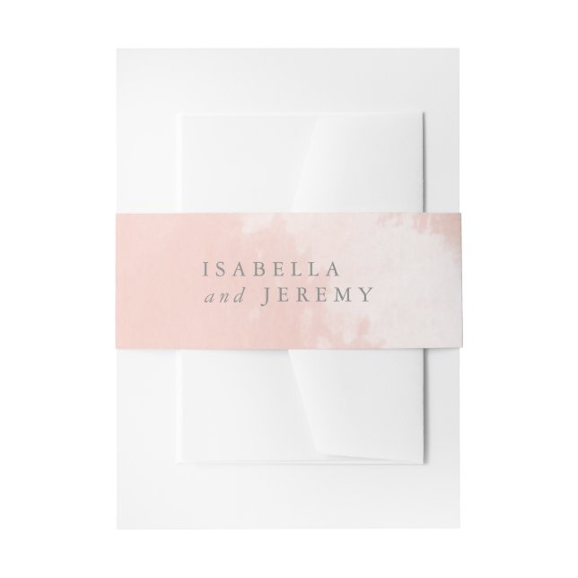 watercolor blush wedding invitation belly band (Front Example)