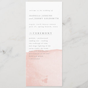watercolor blush wedding program