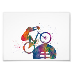 Watercolor bmx bike photo print