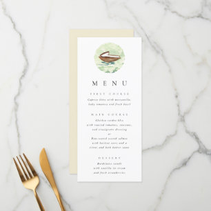 Watercolor Boat Boat Mariage Menu