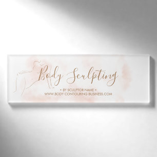 Watercolor Body sculpting contouring spa Name Tag