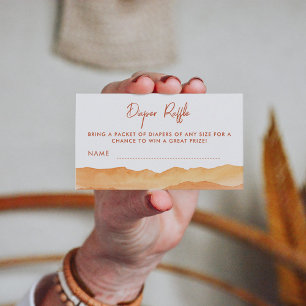 Watercolor Boho Abstract Desert Diaper Raffle Enclosure Card