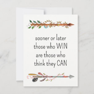 Watercolor Boho Arrow and Feathers Postcard