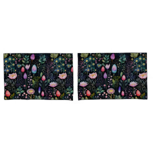 Watercolor Boho Botanical Floral Pattern Pillowcase