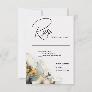 Watercolor Boho Calla Lily Floral RSVP Card