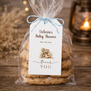 Watercolor Boho Cowboy Boots Baby Thank You Gift Tags