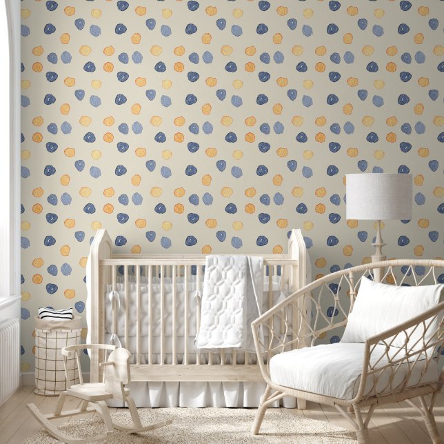 Watercolor Boho Dot Abstract Wallpaper (Kids)