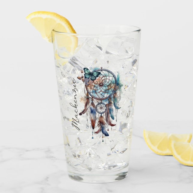 Watercolor Boho Dreamcatcher Glass (Front Ice)