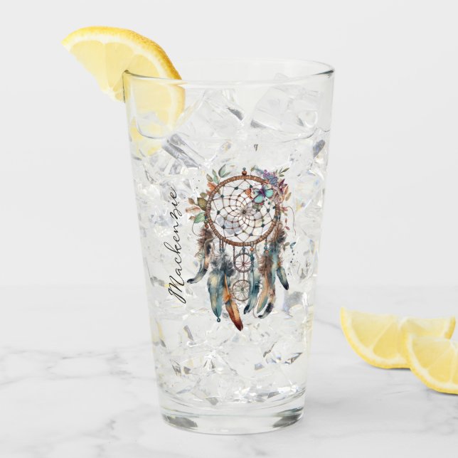 Watercolor Boho Dreamcatcher Glass (Front Ice)