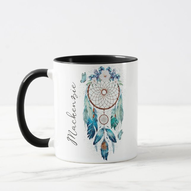 Watercolor Boho Dreamcatcher Mug (Left)