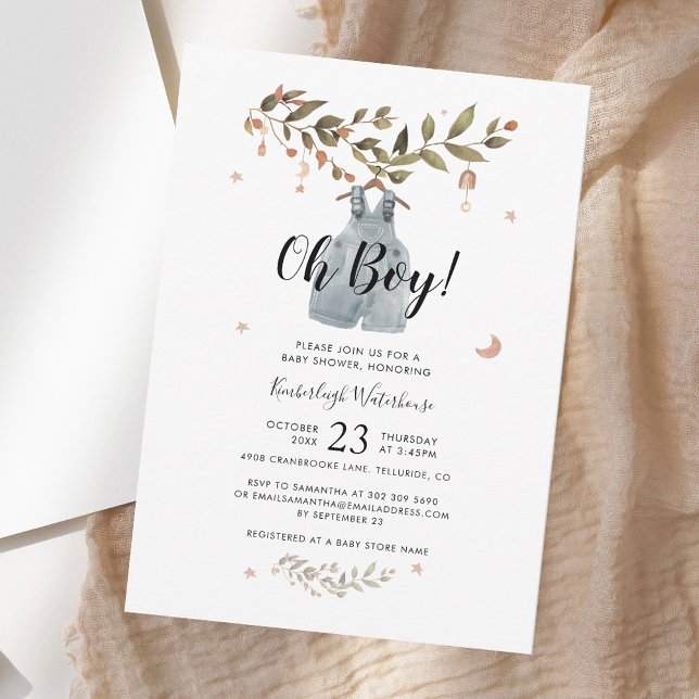 Watercolor Boho Fall Boy Baby Shower Invitation (Watercolor Boho Fall Boy Baby Shower Invitation)