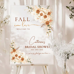 Watercolor Boho Fall in Love Bridal Shower Welcome Acrylic Sign
