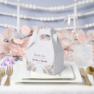 Watercolor Boho Floral and Botanical Wedding Favor Box