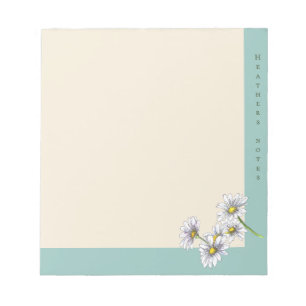 Watercolor Boho Floral Daisy Christmas Gift Notepad