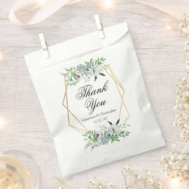 Watercolor Boho Floral Geometric Wedding Reception Favour Bag (Clipped)