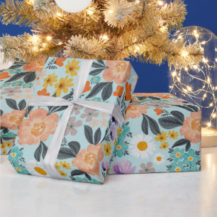 Watercolor Boho Floral Wrapping Paper