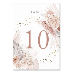 watercolor boho flowers Table Number 10