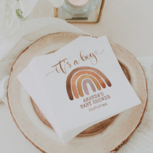 Watercolor Boho Modern Rainbow It’s a Boy   Napkin