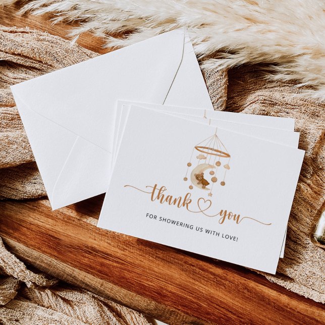 Watercolor Boho nursery baby shower thank you card (Creator Uploaded)