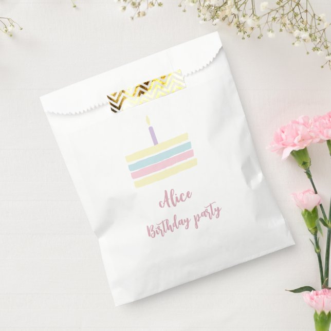Watercolor boho pastel cake  Birthday   Favour Bag (Sealed)