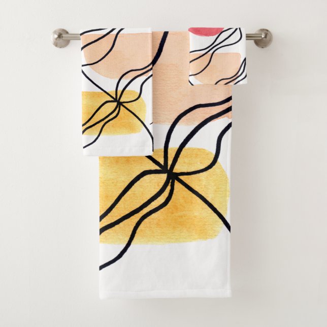 Watercolor Boho Pattern   Bath Towel Set (Insitu)