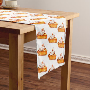 Watercolor Boho Pumpkin Pie Pattern Long Table Runner