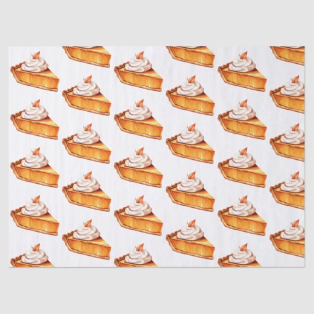 Watercolor Boho Pumpkin Pie Pattern Tissue Paper (Front)