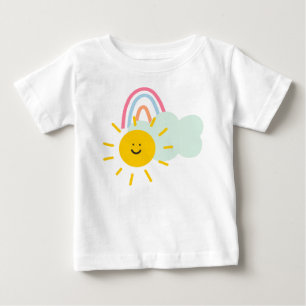 Watercolor Boho Rainbow and Sun  Baby T-Shirt