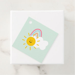 Watercolor Boho Rainbow and Sun Favour Tags