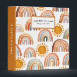 Watercolor Boho Rainbow and Sunshine Kids  Binder<br><div class="desc">cute watercolor whimsical boho rainbow and sunshine kids binders</div>