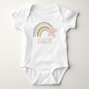 Watercolor Boho Rainbow Baby Bodysuit