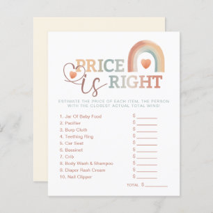 Watercolor Boho Rainbow Baby Shower Game Sheet
